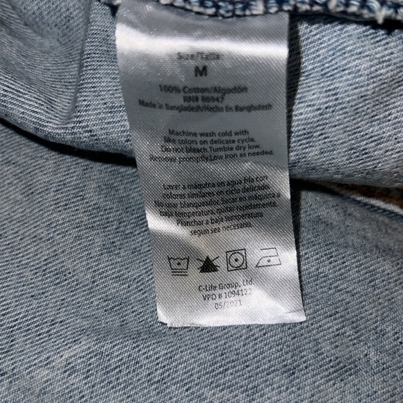 70s Upcycled Pink Floyd Lightwash Denim Jean Oversized Jacket Mens Womans Unisex - Picture 9 of 13